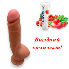 Большой фаллоимитатор на присоске 230*42 мм + Лубрикант