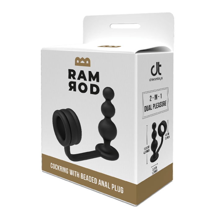 'RAMROD - ПЕТУХ С АНАЛЬНОЙ ПРОБКОЙ ИЗ БИСЕРА', 11 СМ