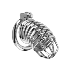 КЛЕТКА ДЛЯ ПЕНИСА С МЕТАЛЛИЧЕСКИМИ КОЛЬЦАМИ, 8 СМ