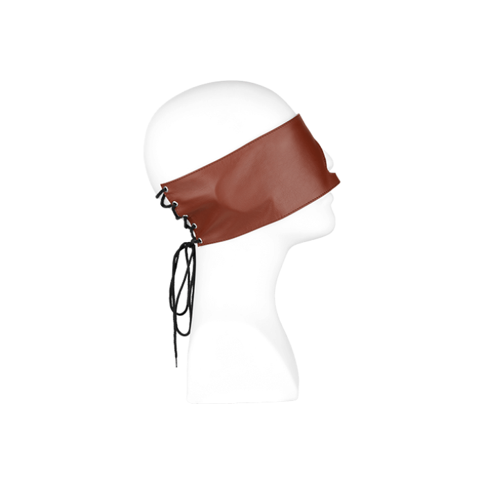 НЕПРОЗОРА ШКІРЯНА МАСКА ЗІ ШНУРІВКОЮ