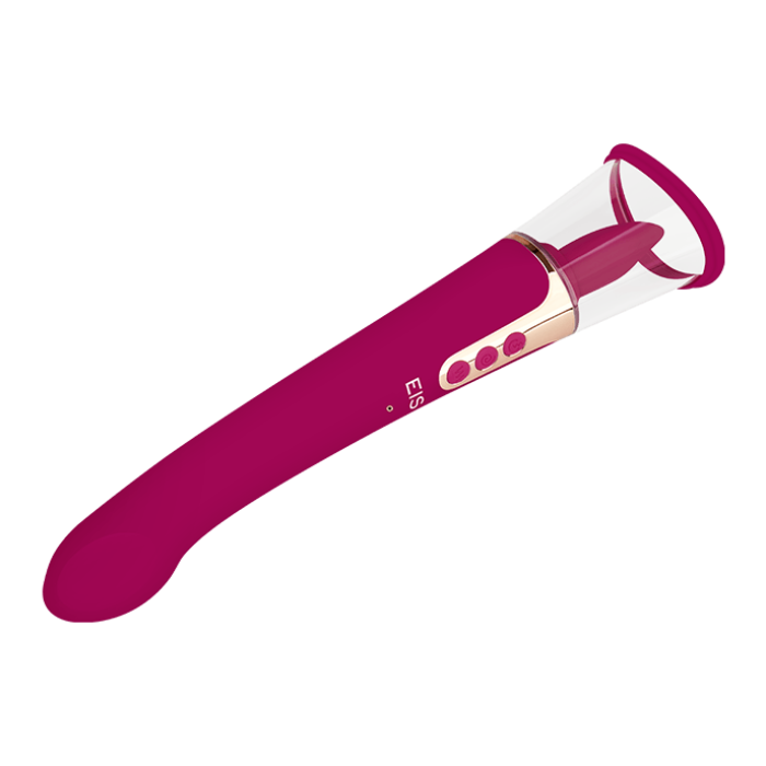 Двойной вибратор с функцией всасывания, 26,7 см