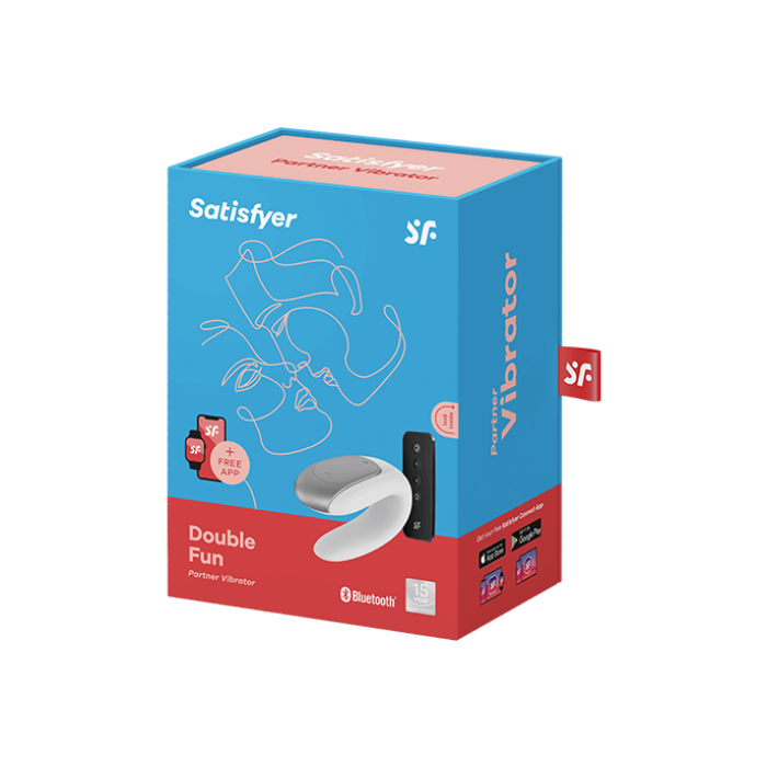 SATISFYER 'DOUBLE FUN CONNECT APP', 9,5 СМ, С ПУЛЬТОМ ДИСТАНЦИОННОГО УПРАВЛЕНИЯ