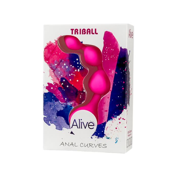 Анальні кульки Alive Triball Pink, силікон макс. діаметр 2 см