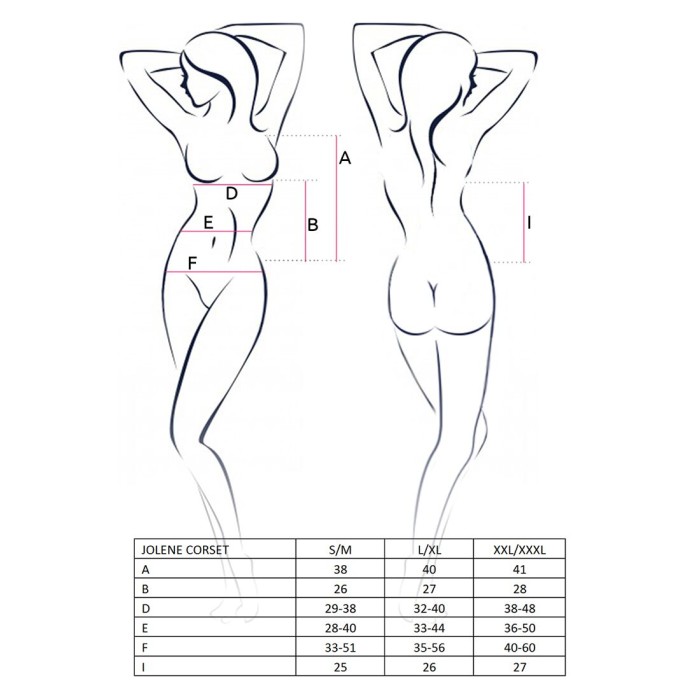 Корсет с пажами Passion JOLENE CORSET S/M, black, трусики, полуоткрытая грудь, полупрозрачный