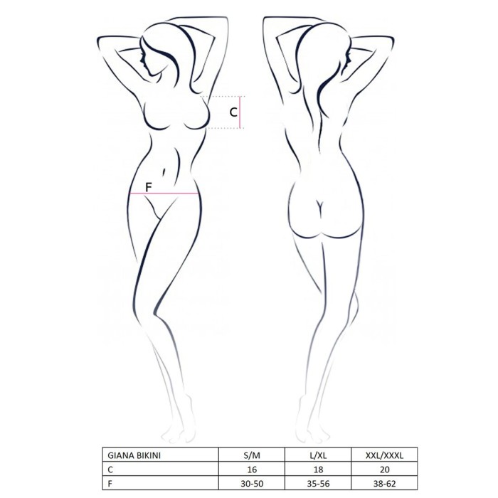 Комплект белья Passion GIANA BIKINI XXL/XXXL, white, полупрозрачные лиф и трусики с бантиками