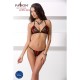 Комплект белья Passion MELISSA BIKINI S/M, black, лиф со шнуровкой и трусики стринги