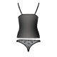 Комплект белья Passion MELISSA SET L/XL, black, лиф-сорочка со шнуровкой и трусики
