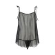 Сорочка прозрачная беби-долл Passion MELANIA CHEMISE XXL/XXXL, black, трусики, на тонких бретелях