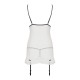 Сорочка прозрачная с пажами Passion ORIHIME CHEMISE S/M, white, трусики, стрэпы