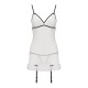 Сорочка прозрачная с пажами Passion ORIHIME CHEMISE XXL/XXXL, white, трусики, стрэпы