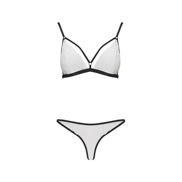 Комплект белья Passion ORIHIME SET L/XL, white, стрепы, лиф и трусики