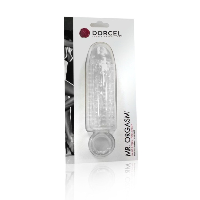 Насадка на член Dorcel Mr. Orgasm с кольцом для мошонки, ультрастимулирующий рельеф