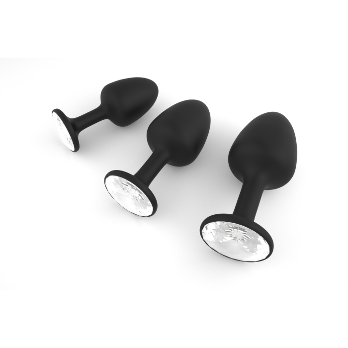 Анальная пробка Dorcel Geisha Plug Diamond M с шариком внутри, создает вибрации, макс. диаметр 3,2см