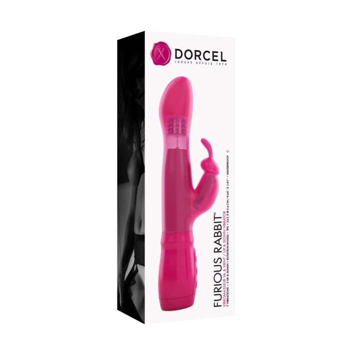 Вибратор Dorcel Furious Rabbit с вращением и возвратно-поступательными движениями головки, вибрация