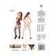 Бодістокінг Passion BS024 white, комбінезон, імітація панчох і пояса