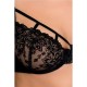 Комплект білизни Passion Exclusive HAYA SET L/XL, black, стрінги, ліф, пояс для панчіх