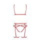 Комплект белья Passion Exclusive MAGALI SET OpenBra XXL/XXXL, red, стрепы, лиф, трусики и пояс