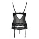 Корсет с открытой грудью Passion Exclusive NORTH CORSET S/M, black, пажи, трусики, шнуровка