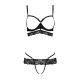 Комплект белья Passion Exclusive SARIA SET OpenBra L/XL, black, стрэпы, откртый лиф, стринги