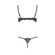 Комплект белья Passion Exclusive VALERY SET OpenBra L/XL, black, стрэпы, трусики, открытый лиф