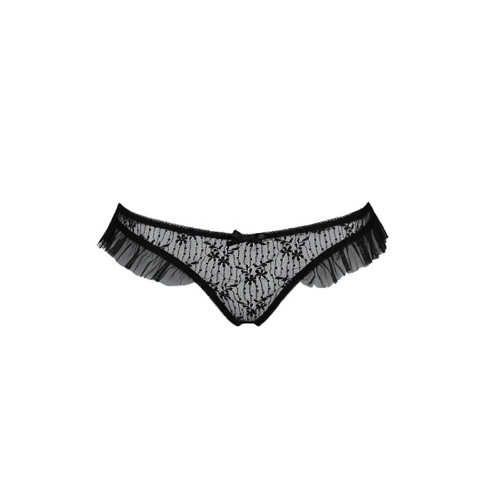 Трусики с оборками Passion Exclusive DONIA THONG S/M, black