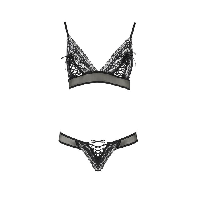 Комплект белья Passion ERZA SET S/M, black, лиф и трусики
