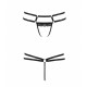 Трусики-стринги из стреп с кружевом Passion Exclusive LORRY THONG S/M, black