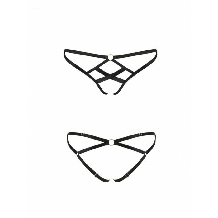 Трусики из стреп Passion Exclusive NICKY THONG L/XL, black
