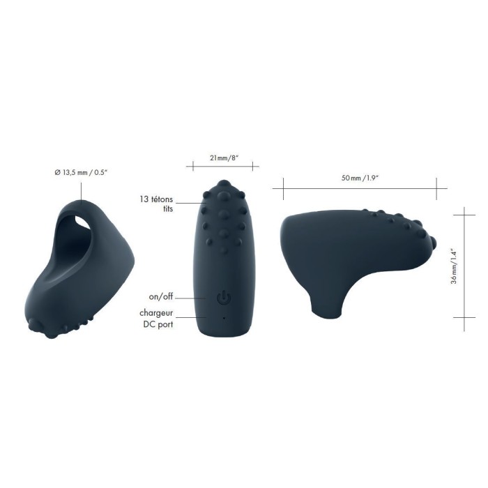 Вібратор на палець Dorcel MAGIC FINGER Black перезаряджуваний, 3 режими роботи