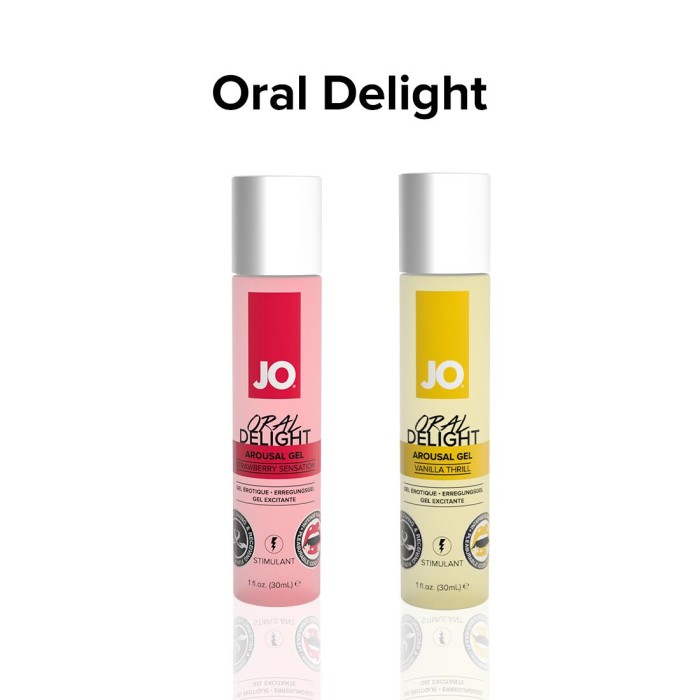 Распродажа!!! Гель для оральных ласк JO Oral Delight — Strawberry 30мл (срок до 08.2025)