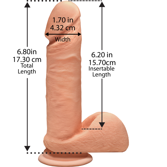 Фаллоимитатор Doc Johnson The D - Perfect D - 7 Inch With Balls - ULTRASKYN, диаметр 4,5