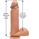Фаллоимитатор Doc Johnson The D - Perfect D - 8 Inch With Balls - ULTRASKYN, диаметр 5,1см