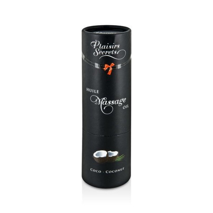 Масажна олія Plaisirs Secrets Coconut (59 мл) з афродизіаками, їстівна, подарункова упаковка
