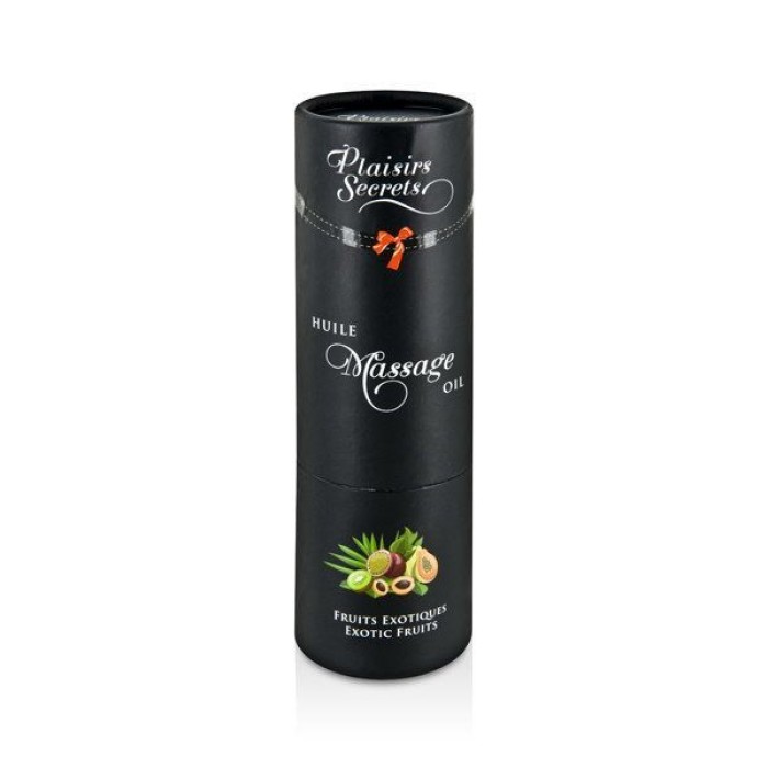 Массажное масло Plaisirs Secrets Exotic Fruits (59мл) с афродизиаками съедобное, подарочная упаковка