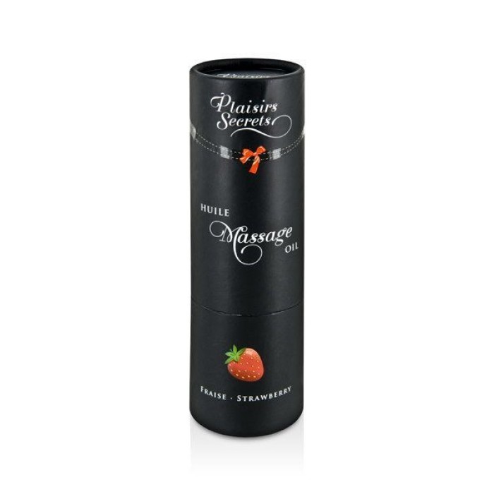 Массажное масло Plaisirs Secrets Strawberry (59 мл) с афродизиаками, съедобное, подарочная упаковка