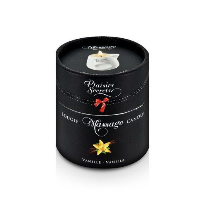Массажная свеча Plaisirs Secrets Vanilla (80 мл) подарочная упаковка, керамический сосуд