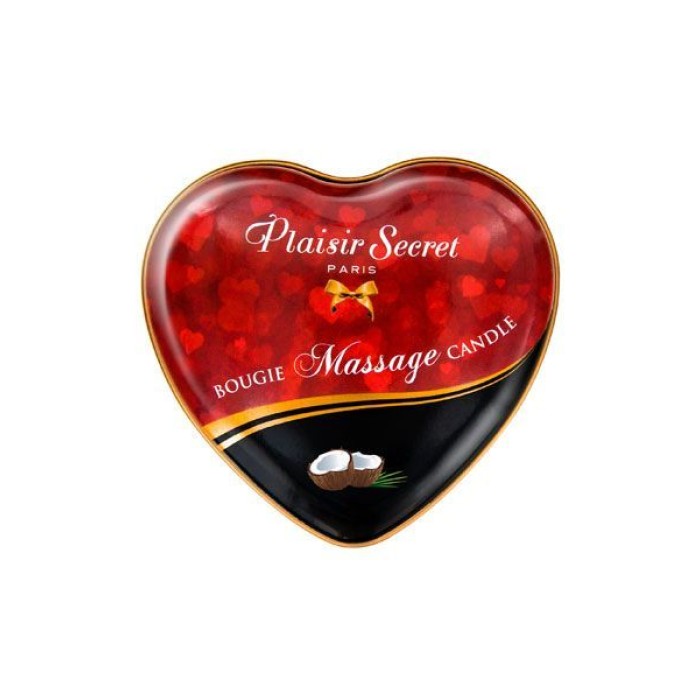 Массажная свеча сердечко Plaisirs Secrets Coconut (35 мл)