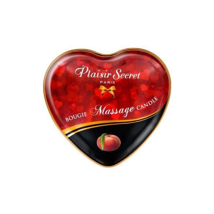 Распродажа!!! Массажная свеча-сердечко Plaisirs Secrets Peach (35 мл) (срок 09.2025)