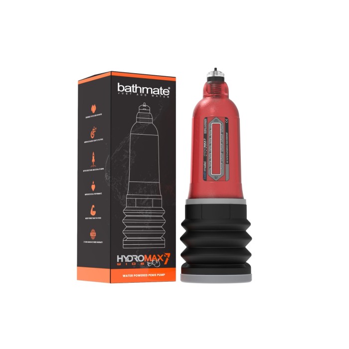 Гидропомпа Bathmate Hydromax 7 WideBoy Red, для члена длиной от 12,5 до 18 см, диаметр до 5,5 см