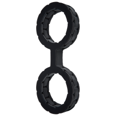 Наручники из силикона Doc Johnson The Cuffs Large - Black, хорошо тянутся, для рук и для ног