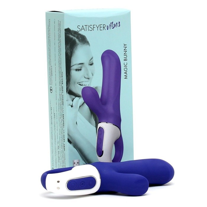Мощный вибратор-кролик Satisfyer Vibes Magic Bunny, два мотора, литой силикон, 12 режимов работы