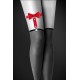 Гартер на ногу Bijoux Pour Toi - WITH BOW Red, сексуальная подвязка с бантиком, экокожа