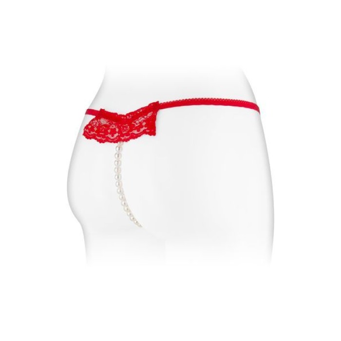 Трусики-стрінги з перлинною ниткою Fashion Secret KATIA Red