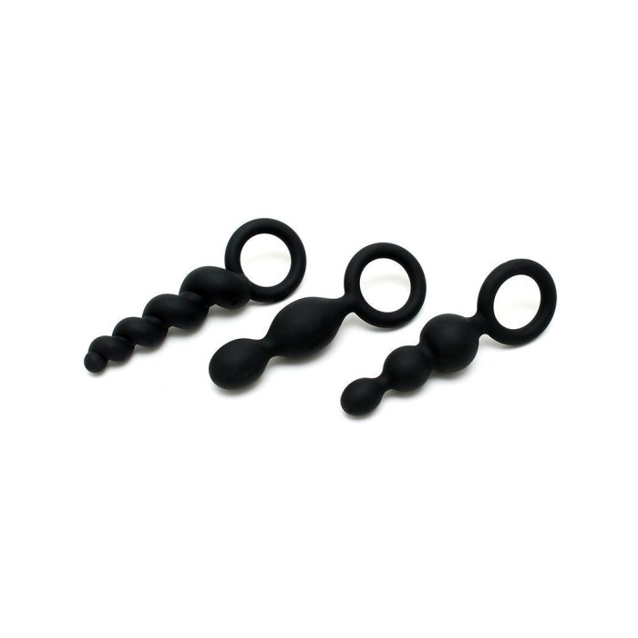 Набор анальных игрушек Satisfyer Plugs black (set of 3) - Booty Call (м'ята упаковка!!!)