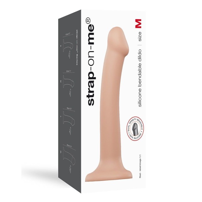 Насадка для страпона Strap-On-Me Dual Density Dildo Flesh M, диаметр 3,3см, двухслойная, гибкая
