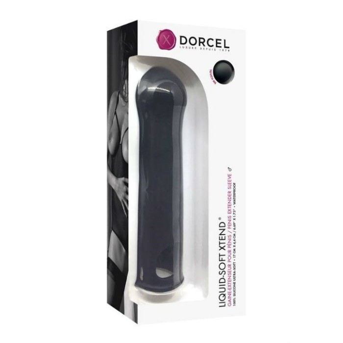 Удлиняющая насадка на член Dorcel LIQUID-SOFT XTEND (до +3,8см), с кольцом для мошонки