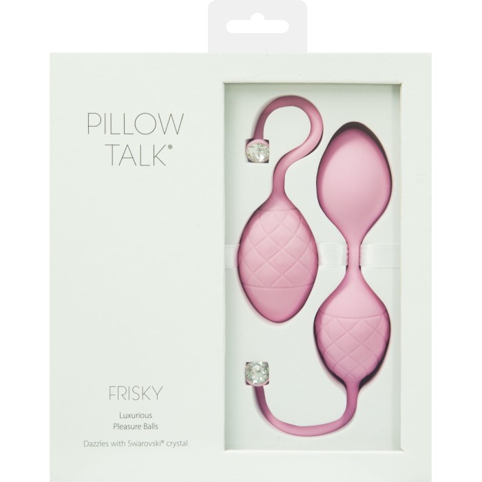 Розкішні вагінальні кульки PILLOW TALK - Frisky Pink з кристалом, діаметр 3,2 см, вага 49-75гр