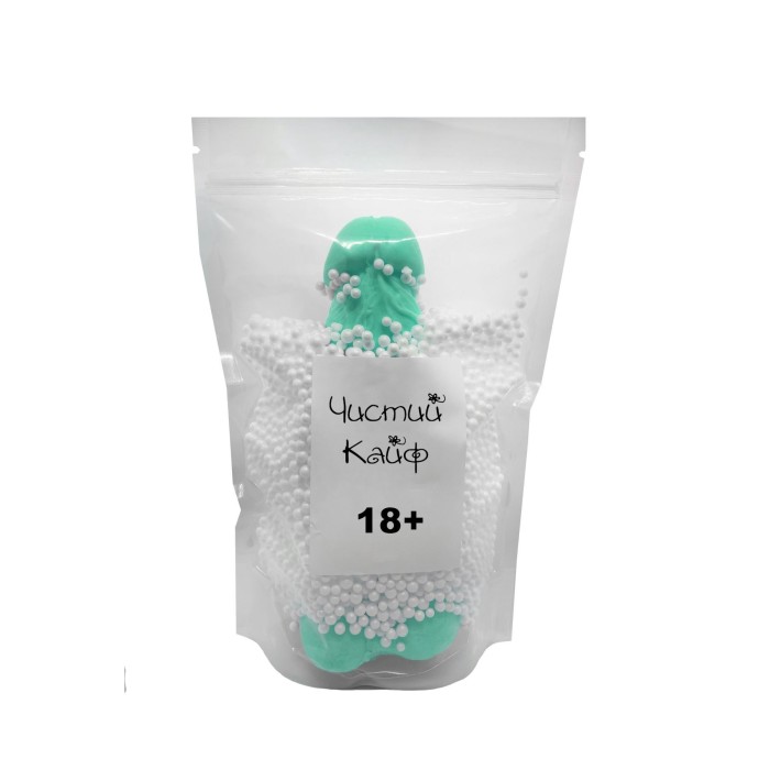Крафтове мило-член із присоскою Чистий Кайф Turquoise size XL, натуральне