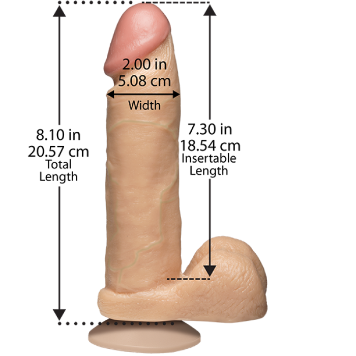 Фаллоимитатор Doc Johnson The Realistic Cock 8 inch White - PVC, Vack-U-Lock, диаметр 5,1см