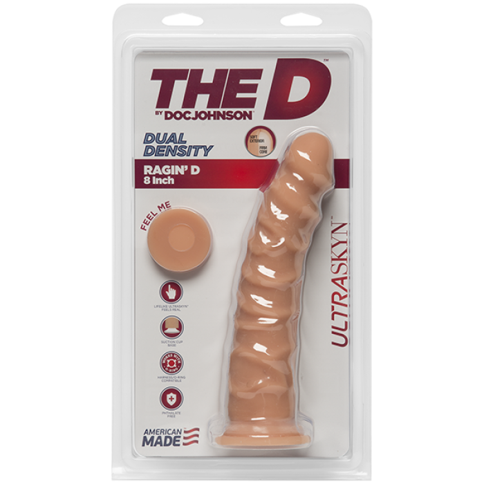 Фалоімітатор Doc Johnson The D - Ragin D - 8 Inch Without Balls - ULTRASKYN, діаметр 5,1 см